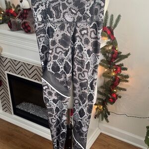 Under Armour Black and White Animal Print Leggings
